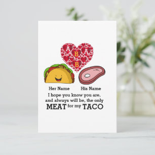 Carte Le taco Couple moderne et les amateurs de viande m