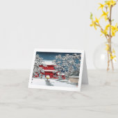 Carte le temple d' hiver japonais Cool, le sanctuaire de (Fleur jaune)