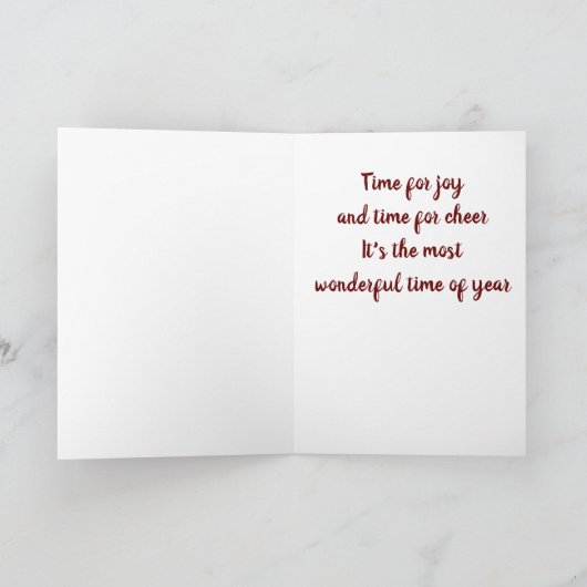 CARTE LE TEMPS DE "JOY AND CHEER" JETER NOËL (Intérieur)