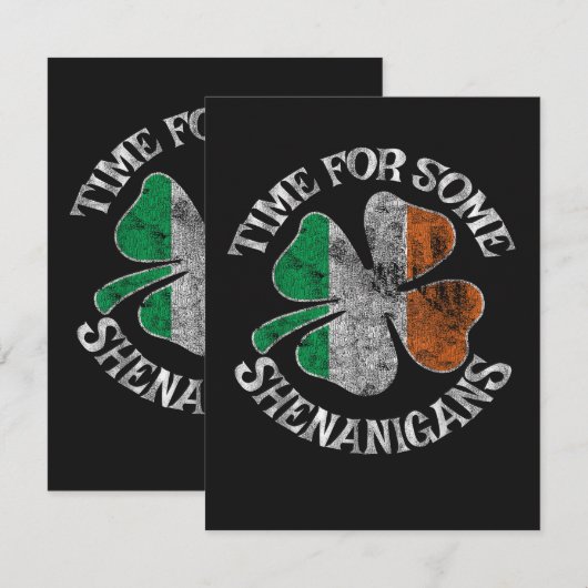 Carte Le temps de la St. Patrick pour un trèfle de quelq (Devant / Derrière)