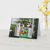 Carte Le TEMPS de PETIT SOMME, "rêvant de vous" cardent (Fleur jaune)