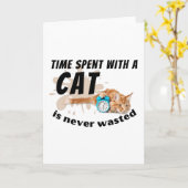 Carte Le temps passé avec un chat n'est jamais perdu. (Fleur jaune)
