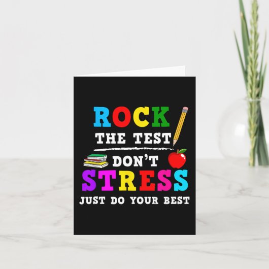 Carte Le test ne stresse pas le test de jour Enseignant (Devant)