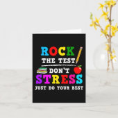 Carte Le test ne stresse pas le test de jour Enseignant (Fleur jaune)