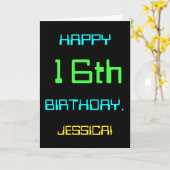 Carte Le thème de l'informatique numérique amusante 16e  (Fleur jaune)