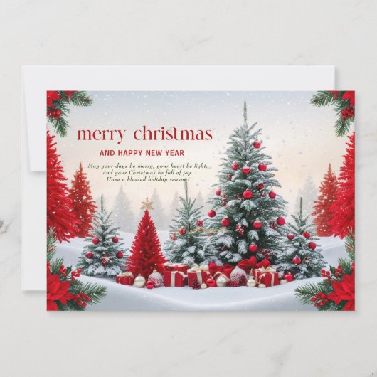 Carte Le thème de Noël paysage décoré (Devant)