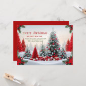 Carte Le thème de Noël paysage décoré (Devant/Arrière en situation)