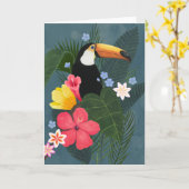 Carte Le Toucan tropical dans le désert (Fleur jaune)
