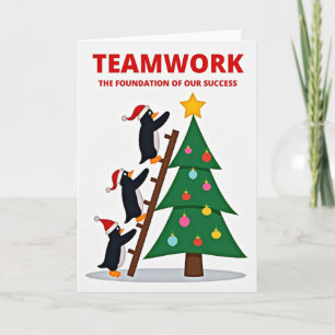 Carte Le travail d'équipe construit le succès de Noël