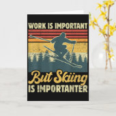 Carte Le travail est important mais le ski est plus impo (Fleur jaune)