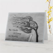 Carte Le vent du changement - noir à l'intérieur - (Fleur jaune)