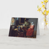 Carte Le verre de vin, janv. Vermeer (Fleur jaune)