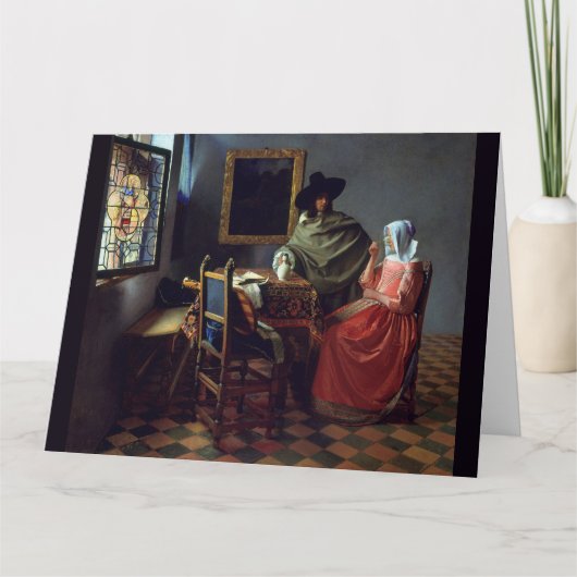 Carte Le verre de vin par Johannes Vermeer (Devant)