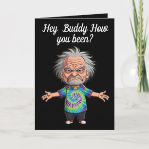 Carte Le vieil homme Chibi avec les bras sortis