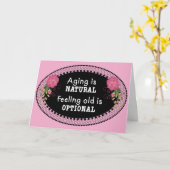 Carte Le vieillissement rose est naturel (Fleur jaune)