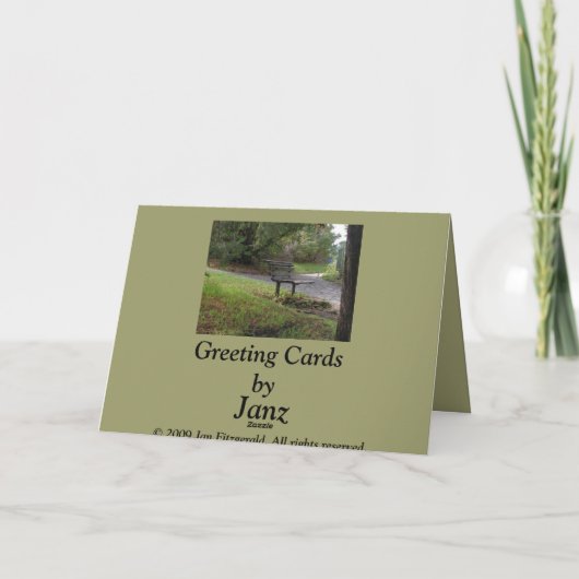 Carte Le vieux banc de parc (Dos)