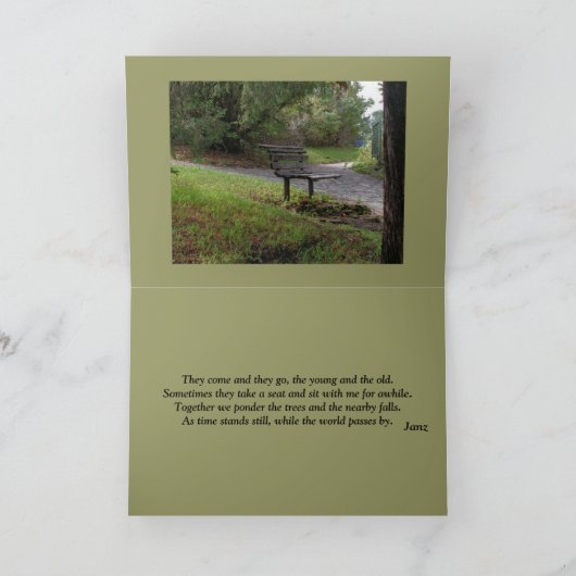 Carte Le vieux banc de parc (Intérieur)