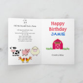 Carte Le vieux MacDonald avait une ferme heureux anniver (Intérieur)