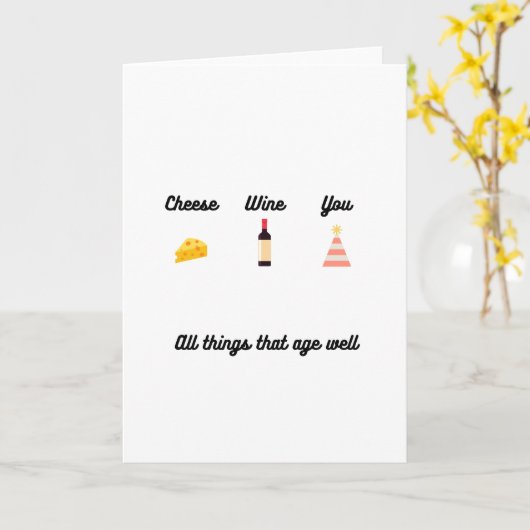 Carte Le vin au fromage et vous Toutes les choses qui on (Fleur jaune)