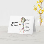 Carte Le vin est la question drôle Vin disant des cadeau (Fleur jaune)