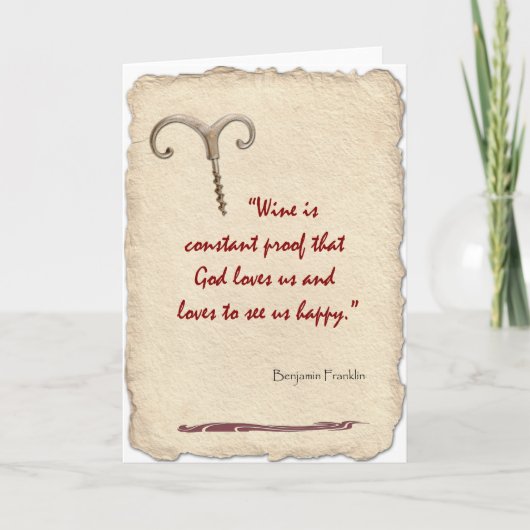 Carte Le vin est preuve (Devant)