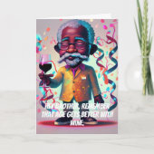 Carte Le Vin S'Améliore Avec L'Âge Afro Frère Anniversai (Devant)