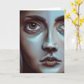 Carte Le visage des femmes | Art généré par IA (Fleur jaune)