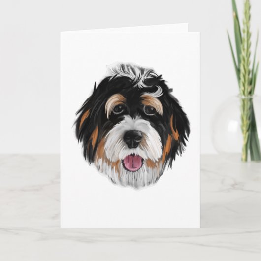 Carte Le visage du chien de Bernedoodle (Devant)