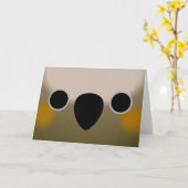 Carte Le visage d'un kākā néo-zélandais (Fleur jaune)