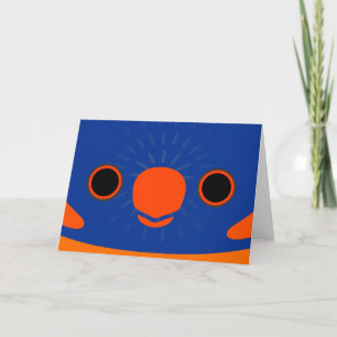 Carte Le visage d'un lorikeet à collier rouge