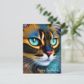 Carte Le visage d'un mignon Lynx pointe Siamese (Debout devant)