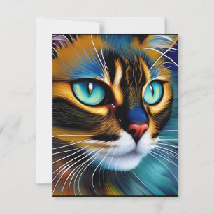Carte Le visage d'un mignon Lynx pointe Siamese