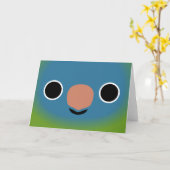 Carte Le visage d'une perruche à couronne bleue (Fleur jaune)