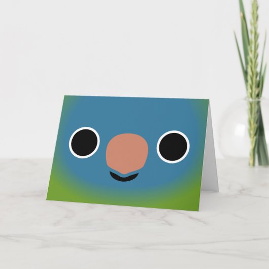 Carte Le visage d'une perruche à couronne bleue (Devant)