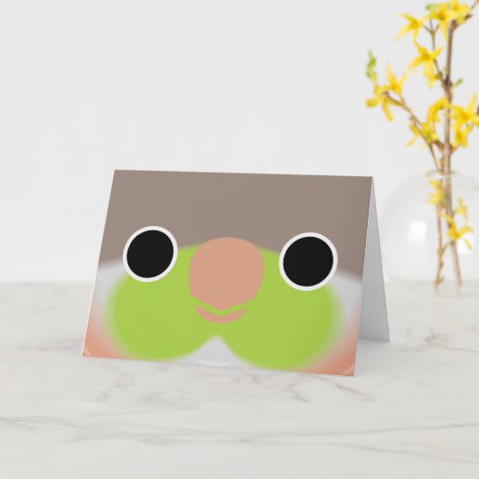 Carte Le visage d'une perruque verte à ananas (Fleur jaune)