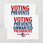 Carte Le vote empêche les présidences indésirables homme (Devant / Derrière)