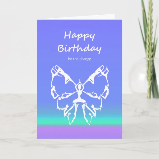 Carte Le yoga de joyeux anniversaire pose le changement (Devant)