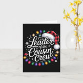 Carte Leader Of The Cousin Crew Xmas Lights Red Plaid Sa (Fleur jaune)