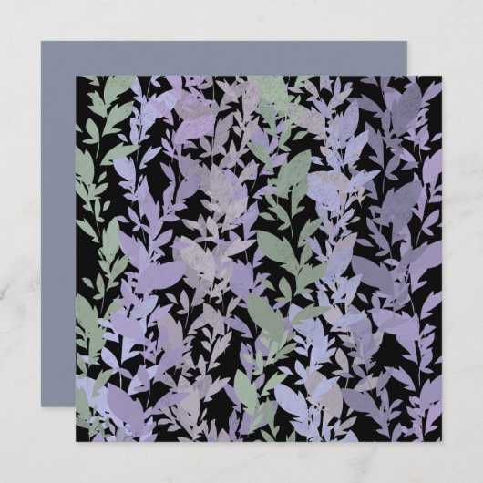 Carte Leafy Creeping Vine Drawing Pattern With Pastels (Devant / Derrière)