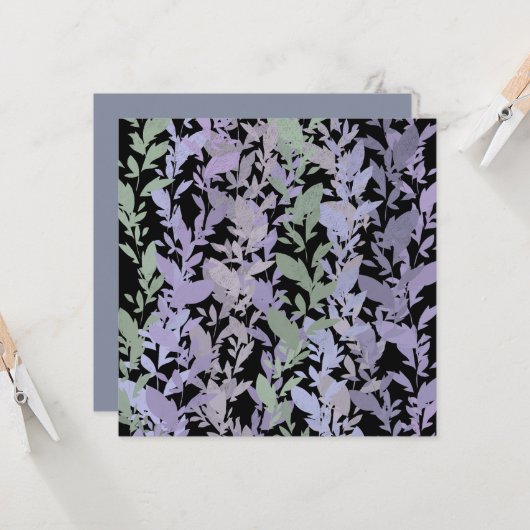 Carte Leafy Creeping Vine Drawing Pattern With Pastels (Devant/Arrière en situation)