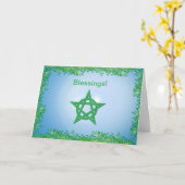 Carte Leafy Glade Wiccan Engagement Blessings Card (Fleur jaune)