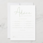 Carte LEAH Pastel Green Baby Advice and Prediction (Devant)