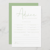 Carte LEAH Pastel Green Baby Advice and Prediction (Devant / Derrière)