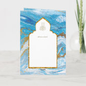 Carte LeahG Blue Islam Mariage invite Nikah (Dos)