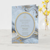 Carte LeahG Blue Islam Mariage invite Nikah (Fleur jaune)