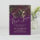 Carte LeahG BUDGET Dark PLUM Rose Mariage (Debout devant)