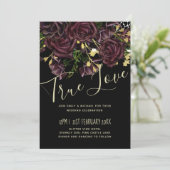 Carte LeahG BUDGET Dark PLUM Rose Mariage (Debout devant)