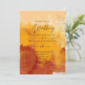 Carte LeahG Budget Mariage Aquarelle Coucher de soleil F (Debout devant)