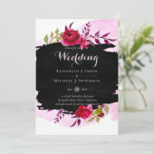 Carte LeahG Budget Rose Rose Noir Mariage moderne (Debout devant)
