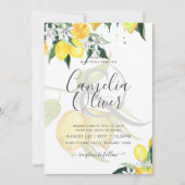 Carte LeahG Citrus Lemons Budget Mariage Inviter Jaune (Devant)
